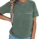 Breastfeeding Shirts for Women Mama Zipper Nursing Tops Distressed Maternity Tees Pregnancy Clothes with Pocket (X-Large, Green)