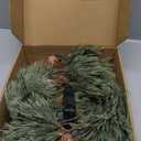 6.4FT Rustic Christmas Garland with Light, Pre-lit Outdoor with Pine Needles Cones for Fireplace Door Porch Mantel Centerpiece Xmas Decoration, Green (Dense Pine Needle)