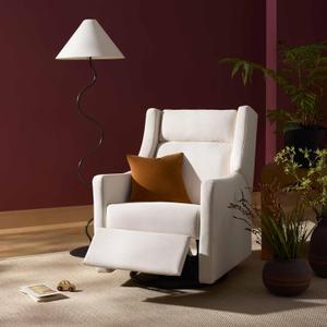 babyletto Kiwi Plus Electric Power Glider Recliner Nursery Chair w/USB Ports - Water & Stain Resistant Glider Rocking Chair for Nursery - GREENGUARD Gold Certified 270 Swivel Rocker Recliner - Cream