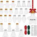 24 Christmas Fillable Balls,8 Styles Clear Plastic Fillable Ornaments with Screw Off Cap and Ribbons, 50ml Removable Top Hanging Ball Crafting DIY Christmas Ornaments for Xmas Tree Holiday Decor