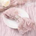 DeZerlor 50 Pack Pink Cheesecloth Napkins Spring Cloth Napkins Set of 50 Pale Pink Dinner Napkins Bulk 21x21 Inches for Wedding Bridal Shower Baby Shower Parties