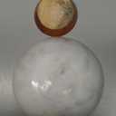 UMAID White Marble Decorative Bowl with Wood Pedestal, 10" Handcrafted Natural Stone Centerpiece with Unique Veining, Luxury Kitchen Fruit Bowl & Entryway Catch-All, for Potpourri & Coffee Table Decor