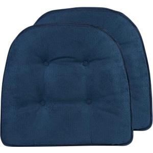 Non-Slip Chair Cushions, Assembled in USA, U-Shaped Skid-Proof Seat Pads for Dining Room, Kitchen, Office, 15"x16", 2 Pack