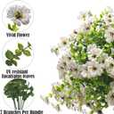 Grunyia Artificial Fake Flowers for Outdoor Spring Decoration, 16 Bundles Faux Silk Colorful Daisy UV Resistant Realistic for Outside Porch Patio Home Yard Garden Planters Pots Window Box (White)