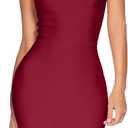 meilun Womens Halter Fishtail Bandage Party Dress Elegant Wedding Guest Dress (X-Small, Wine)