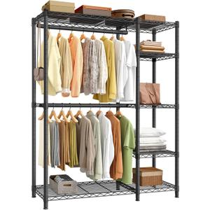 SONGMICS Closet Organizers and Storage, Clothes Rack with Shelves, 45"L x 76.4"H