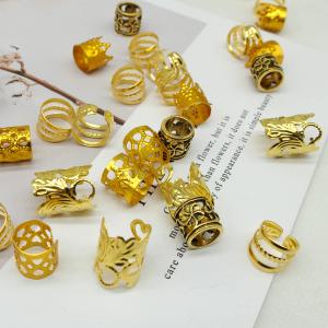 Loc Jewelry for Dreadlocks & Braids -  Adjustable Gold Hair Cuffs & Rings