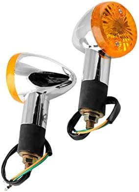 RainMan S 2 Pack Motorcycle Front Rear turn Signal Blinker Indicator Light Replacement for Honda Yamaha Kawasaki Suzuki Amber Chrome, Does not apply