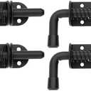 JQK Spring Loaded Latch Pin, 304 Stainless Steel Barrel Bolt Thickened 2mm Door Lock, 5 Inch Black (4 Pack), HSB300-BK-P4