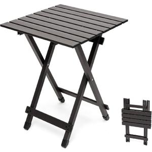 SUNNYFEEL Folding Camping Table - Lightweight Aluminum Portable Picnic Table, 18.5x18.5x24.5 Inch for Cooking, Beach, Hiking, Travel, Fishing, BBQ, Indoor Outdoor Small Foldable Camp Tables