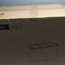 SONGMICS Trash Can, 3 x 4.8 Gallon Garbage Can, 14.4 Gallon Recycle Bin with Soft-Close Lids, Pedals, and Inner Buckets for Kitchen, Stainless Steel, Silver and Black ULTB54NL