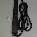 HHSOET Metal Wide Spaced Power Strip, 8 Outlets, Black, 1200J Surge Protector, 15A, 125V, 60Hz, 1875W (10FT)