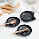 Nuogo 4 Pack Christmas Ceramic Spoon Rest for Stove Top, 6.1" Large Spoon Holder, Gift for Christmas Kitchen Counter Decor, Heat-resistant Cooking Utensil Holder, Coffee Spoons Rest