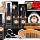 XIKEZAN Beard Kit for Men Grooming & Care w/Beard Conditioner, Wash, Oil, Balm, Brush, Comb,Birthday Fathers Valentines Gifts for Men Him Dad Husband Boyfriend Christmas Gifts Mens Stocking Stuffers