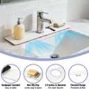 Faucet Mat for Kitchen Sink, Diatomite Stone Drying Mat & Sink Protector, Prevent Moisture, Quick-Dry Splash Guard for Kitchen & Bathroom Counter, Ivory, 23.6" x 3.9"