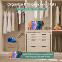 BINSUNS 2 Pack Hat Organizer for Baseball Caps, Metal Hat Rack - No Install Hat Holder Cap Organizer for 14 Baseball Caps, Hat Stand Storage Display
