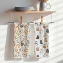 2 Pcs Kitten Kitchen Towels Cartoon Geometric Cat Kitchen Towels, Gift for Women Friend Coworker Sister Cats Lover, Suitable for Homes Bathrooms Restaurant Hotel Cafe Farmhouse Decor
