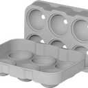 OGGI Ice Cube Tray, Ice Ball Molds, Large Ice Sphere Maker, Flexible 6 Cavity Silicone Ice Ball Trays for Freezer, Slow Melting Big Ice Spheres for Whiskey, Cocktails & Juices, BPA Free - Gray