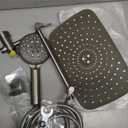 Veken Wide Brushed Nickel Rain Shower Head with Handheld, High Pressure Rainfall Showerhead Combo with Arm for Bathroom Accessories, Home Decor, Detachable Dual Shower with Multi Modes Handheld Spray (11.8 Inch(Standard))