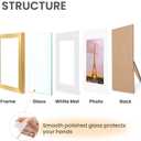 3 x Upsimples 11x14 Picture Frame Set of 3, Made of High Definition Glass for 8x10 with Mat or 11x14 Without Mat, Wall and Tabletop Display Photo Frames, Gold