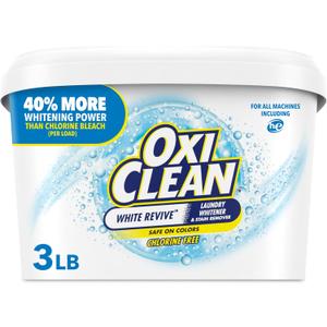 OxiClean White Revive Laundry Whitener and Stain Remover Powder, 3 lb (48 Ounce (Pack of 1)) OxiClean White Revive Laundry Whitener and Stain Remover Powder, 3 lb (48 Ounce (Pack of 1))