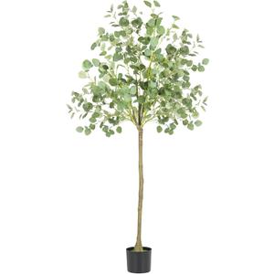 5FT Faux Eucalyptus Tree Indoor Artificial Tree Fake Tree Tall Faux Plants for Modern Home Office Living Room Bedroom Hallway Corner Decor (4ft 11in)