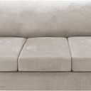 H.VERSAILTEX Sofa Cover 4 Piece T Cushion Sofa Slipcovers Thick Velvet Couch Cover Stretch T Cushion Sofa Covers for 3 Cushion Couch with 3 Individual T Cushion Covers Washable, Oatmeal