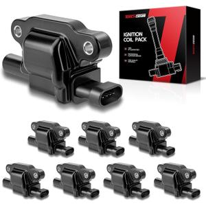 Torchbeam 8 Packs Ignition Coil UF413 Fit for Chevrolet GMC Cadillac Camaro Corvette Express Impala CTS Rainier Avalanche Silverado Suburban Savana V8 Replacement for UF413 12611424 12570616