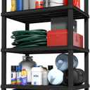 IRIS USA 5-Shelf Extra Heavy Duty Deep Plastic Storage Shelves, 1000lb Capacity, 75" H x 36" W x 24" D, Large Modular Shelving Unit Storage Organizer for Garage, Home, Warehouse & Gym, Rack - Black