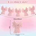 VitalCozy Pink Bow Garland Banner for Coquette Birthday Pink Bow Party Hanging Swirls Decorations for Baby Shower Bridal Shower Bachelorette Party Decor