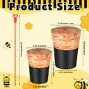 Gerrii 54 Pcs Carpenter Bee Hole Rubber Cork and Stake Kit Small Mini Rubber Soft Wood Corks Tapered Carpenter Bee Plugs Bees Fence Kit for Outside Repair(Trumpet, Mixed Sizes)