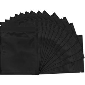 100 Pack Smell Proof Bags 3 x 4 Inch Resealable Mylar Bags Foil Pouch Flat Bag with Clear Window Black