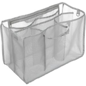 Cabilock 1pcs Beach Bag Organizer, Large Mesh Beach Bag Insert Divider Pouch for Family Travel, Hollow Tote Pouch for Swimming Gear Storage and Organization (46.5X29X23CM)