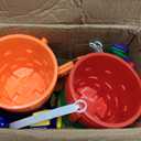 5 Inch Sand Castles Beach Buckets and Shovel Set,Sand Bucket Water Bucket for Beach Fun Great Summer Party Accessory24 Shovels and 24 Pail Buckets