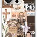 God Jesus Faith Collage Phone Case Compatible with iPhone 14 ProBrown Jesus Vibes Collage Cool Teen Woman Girl Boy Case for iPhone 14 Pro,Shockproof TPU Bumper Protective Case