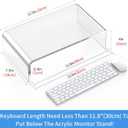 Acrylic Monitor & Laptop Stand Riser - Clear Computer & Laptop Stand for Desk - Compatible with iMac, MacBook & All Notebooks - White Aesthetic Decoration for Office & Home