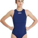 ARENA Women’s Water Polo Swimsuit Training and Game One Piece Bathing Suit Water Sports Pool Accessories for Players, Navy/White, US Size 26