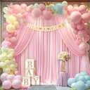20x10ft Pink Backdrop Curtain Panels for Parties - Wrinkle Free Polyester Photo Curtain Backdrop Wedding Back Drop Fabric Drapes for Party Decorations Background for Photography