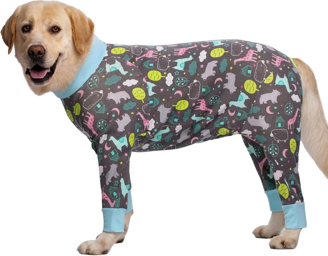 Dog Recovery Suit for Dogs After Surgery Female Male Medium Large Dog Neuter Spay Onesie for Shedding Prevent Licking Surgical Wound Dog Cone Alternative Giraffe (3X-Large (Pack of 1))