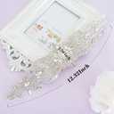 Rhinestone Belt Bridal Crystal Pearl Wedding Sash Bead Trim Women Gowns Sash (White)