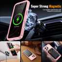 360 Protection Magnetic for iPhone 16 Pro Case Built-in 9H Privacy Screen Protector & Metal Stand[Fit for Magsafe][Anti-Spy][Lens Protector] Heavy Duty Shockproof Phone Case for iPhone 16 Pro
