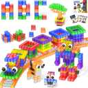Goody King Large Magnetic Building Blocks with Toy Eyes, Montessori Sensory STEM Magnetic Cubes for Kids, 1''Travel Magnetic Blocks for Toddlers 3 4 5-8+ Year Old Boys Easter Birthday Girls(56PCS)