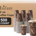 500 Pack 12 oz Coffee Cups, Paper Cups 12 oz Disposable Coffee Cups Thickened Paper Cups Bulk Hot/Cold Cup for Office, Home, Event
