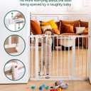 Babelio 29-43" Magnetic Baby Gate for Stairs,Doorways House,Kitchen,30" Tall Pet Door with Baffles,Pressure Mounted & Dual-Lock Design Safety for Kids Toddler,Auto-Close/Hold-Open,White