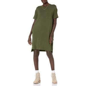 Amazon Essentials Women's Jersey Oversized-Fit Short-Sleeve Pocket T-Shirt Dress