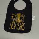 Aiden's Corner Cute Handmade Holiday Baby 1st New Year Bibs - Infant Boy Girl Gold Flake My First New Years Bib (Black)
