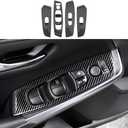 Car Door Power Window Lift Switch Protection Decor Panel for Nissan Sentra 2020 2021 2022 2023 2024 2025 Auto Interior Accessories Armrest Side Pull Handle Trim Cover Carbon Fiber Style 4Pcs