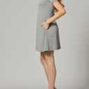 Conceited T Shirt Dress for Women with Pockets - Swing Dress - Short Sleeve - Available in Regular & Plus Size in Many Colors - Heather Grey - X-Small (Gray, XS)