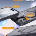Compatible with iPhone 17 Case, with 360 Magnetic Stand [Compatible with MagSafe] [Military Drop Protection] Shockproof Translucent Matte Case for 17 6.3 Inch, Black