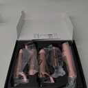 4-in-1 Interchangeable Automatic Rotating Curling Iron & Thermal Brush Set, 0.75''/1''/1.25'' Curling Iron & 1.5'' Heating Round Curling Brush, ONE Heat 410F, Pink
